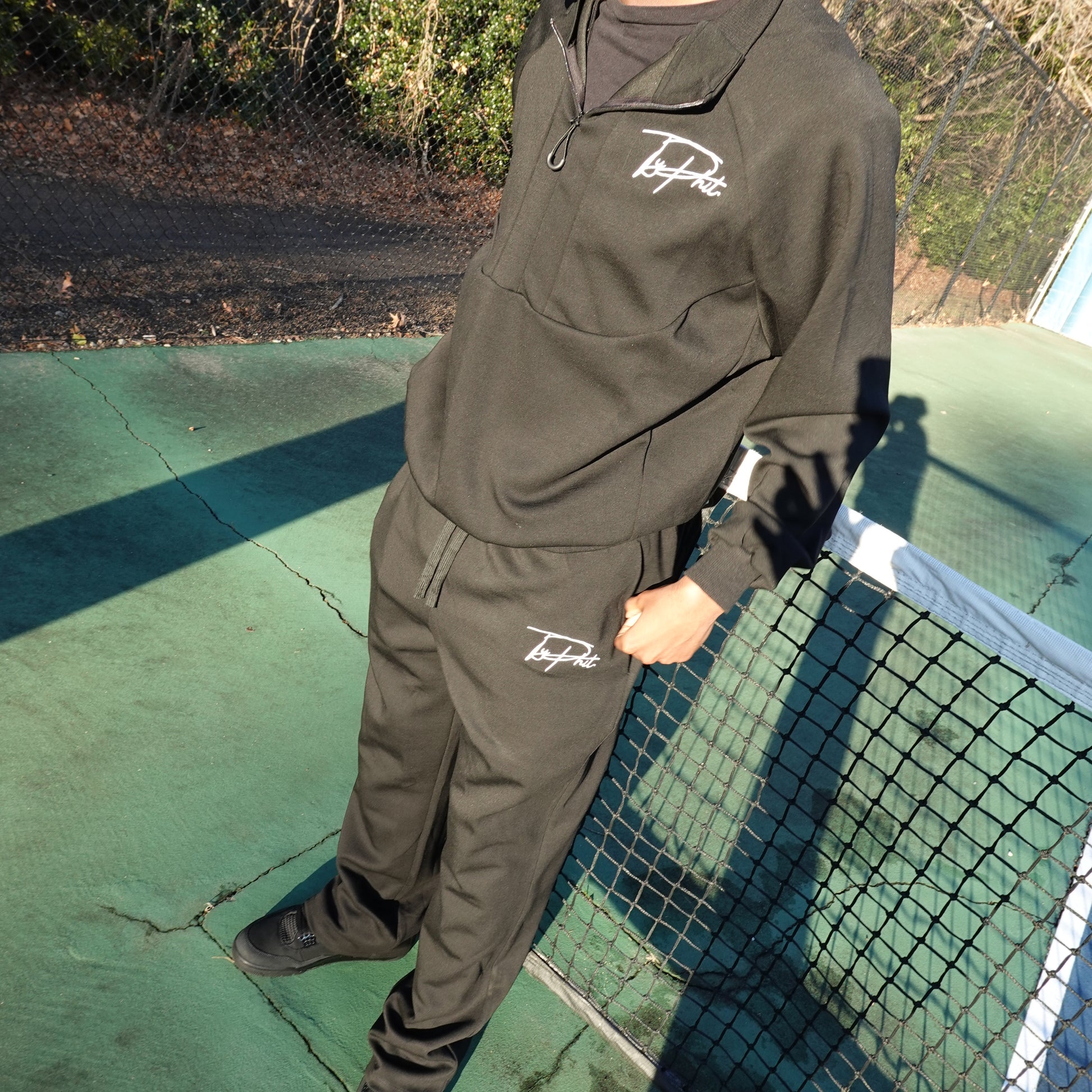 Men’s Black Quarter Zip Set