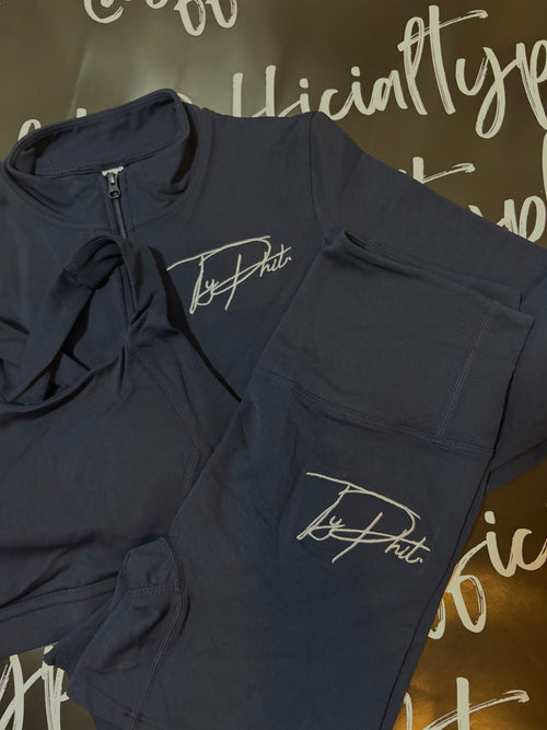 Navy Blue 3 Piece Shorts Set