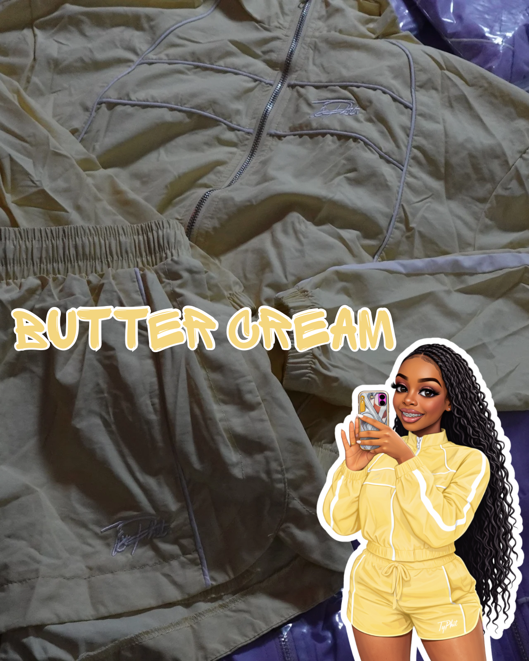 Butter Cream Windbreaker Set