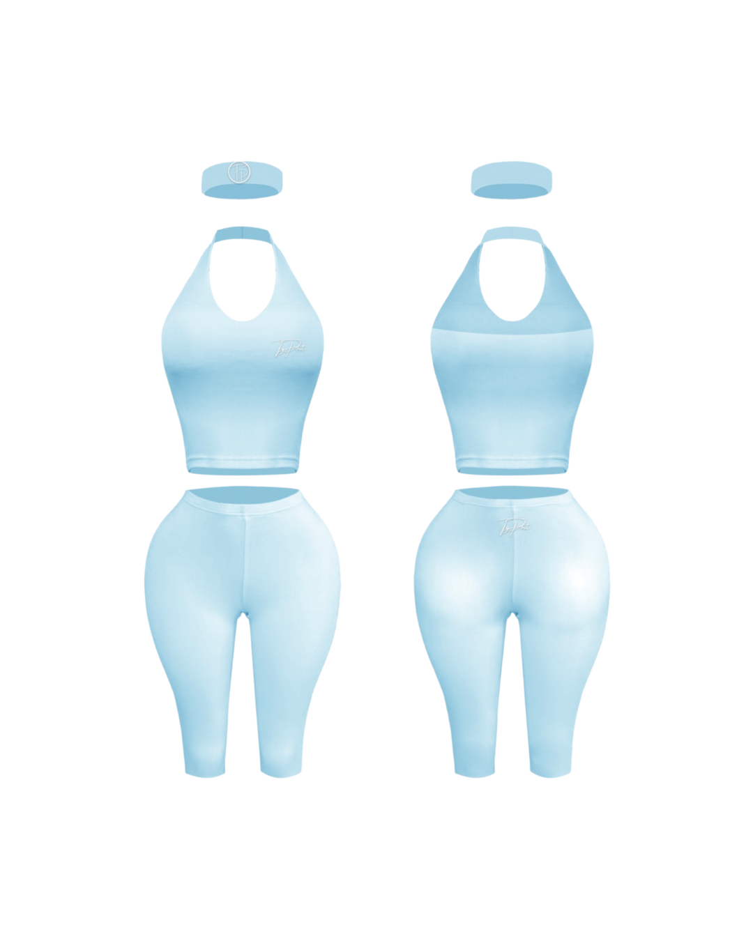 “Baby Blue” Halter Top x Capri