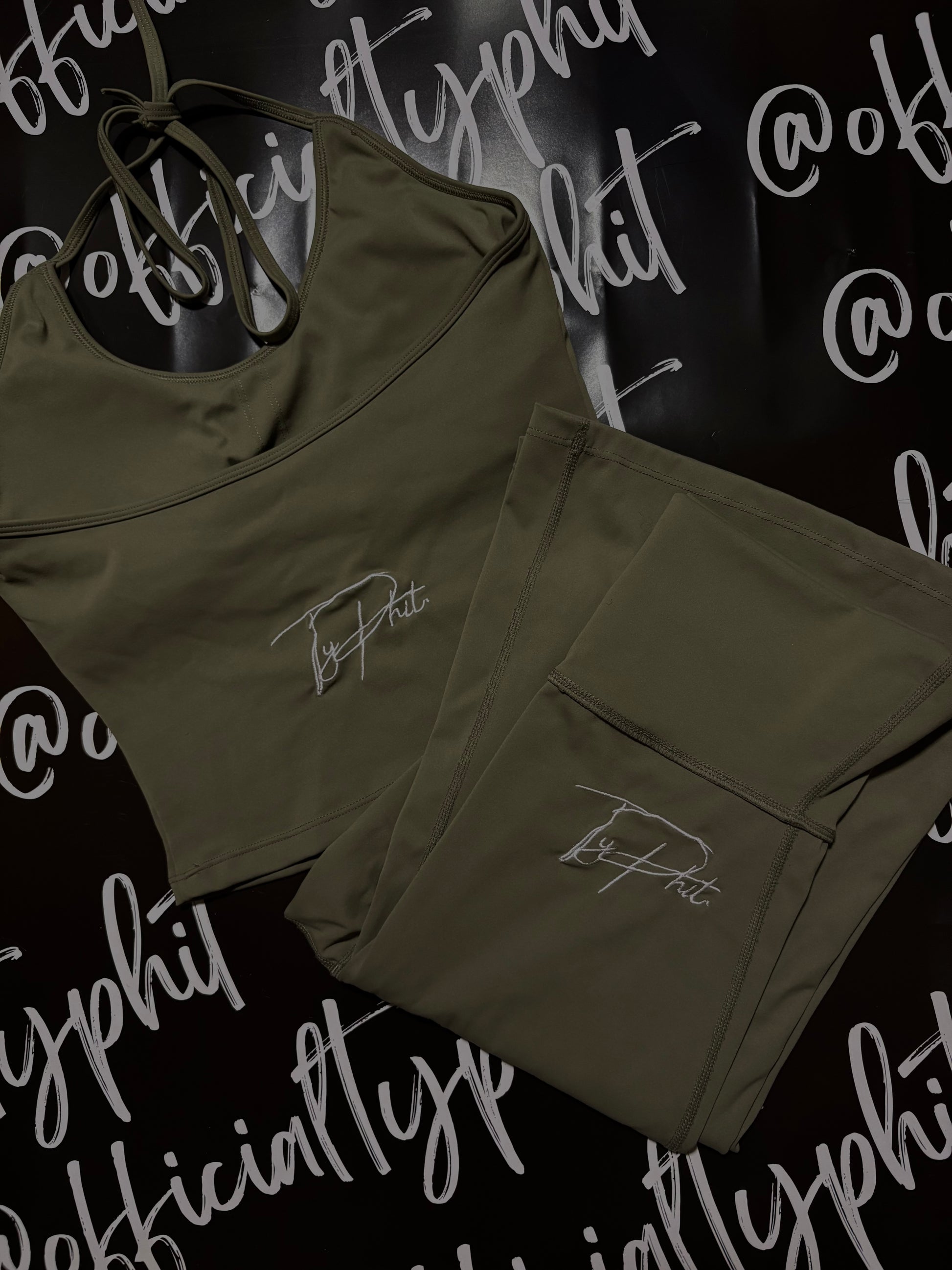 Army Green Flip Over Flare Set